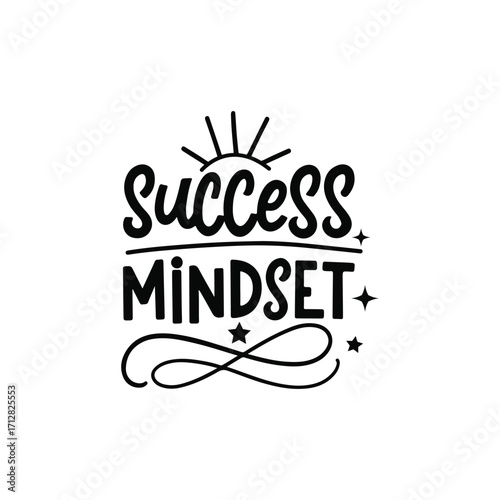 Success Mindset Motivational Hand Lettering Design