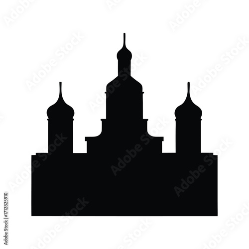 Silhouette of church building architecture landmark religious structure christianity design vector