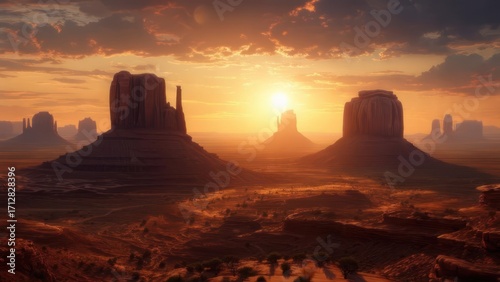 Sunrise over Monument Valley