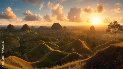 Sunrise over rolling hills (1)