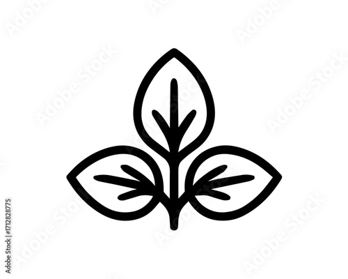 Minimalist Leaf Cluster – Geometric Nature Silhouette
