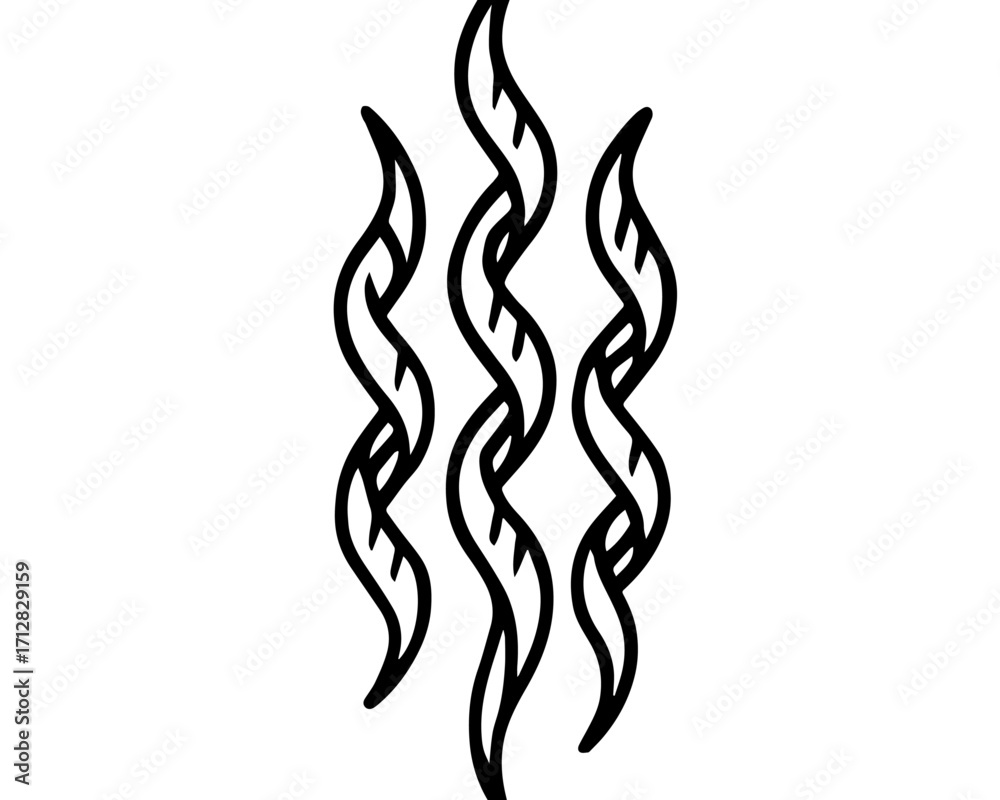 Fototapeta premium Minimalist Flame Ribbons – Abstract Symmetrical Ornament