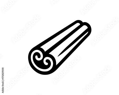 Minimalist Cinnamon Stick – Geometric Spice Silhouette