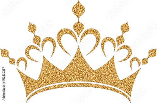 Glittering Gold Crown With Intricate Design On White Background tiara royal