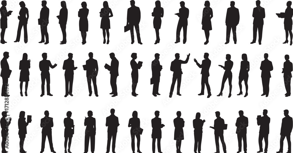 custom made wallpaper toronto digitalBusiness People Silhouettes – Standing Poses, Professional Figures, Corporate Team, and Office Workers Vector Collection