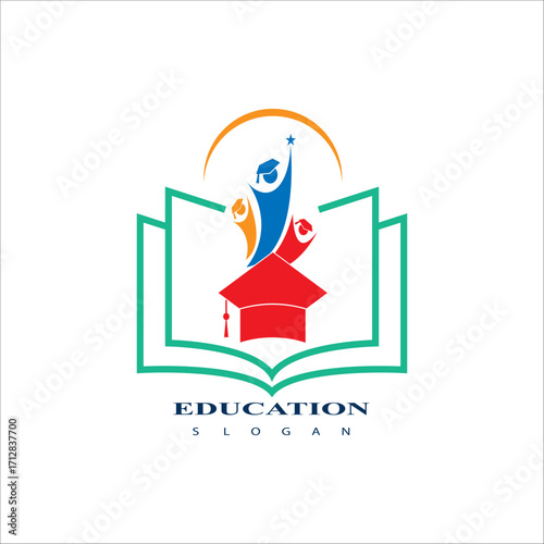 Education logo design vector template. Vector illustration