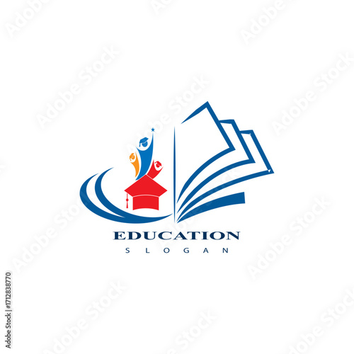Education logo design vector template. Vector illustration