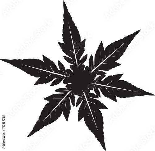 Cannabis Leaf Vector Illustration Simple Design Marijuana Plant