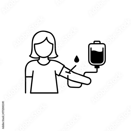 Illustration of a nurse administering an intravenous drip to a patient.