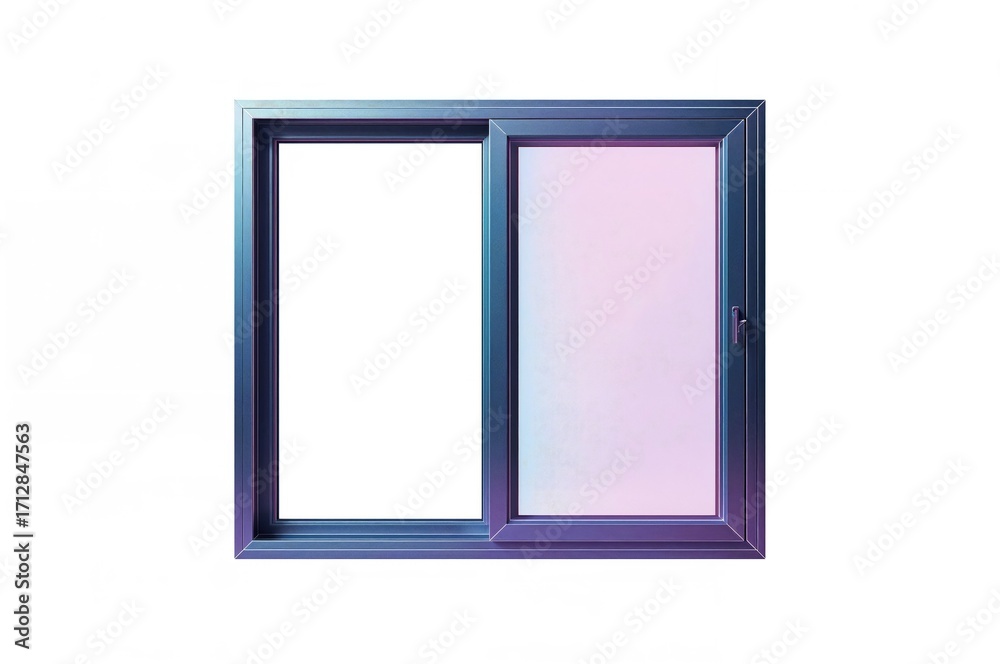 Fototapeta premium Modern residential window frame set against a plain white background