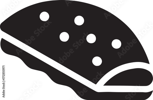 Quesadilla glyph silhouette, traditional Mexican food vector EPS, tasty cuisine icon for download