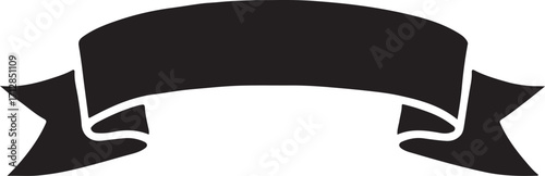 Retro ribbon banner silhouette, vintage vector EPS, decorative graphic element for download