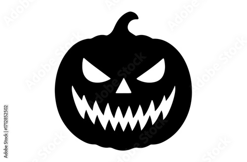 Jack O Lantern Pumpkin Face Silhouette Halloween Illustration

