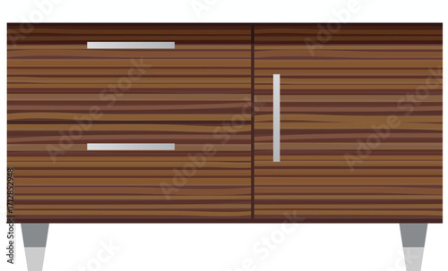 wooden cabinet isolated on white