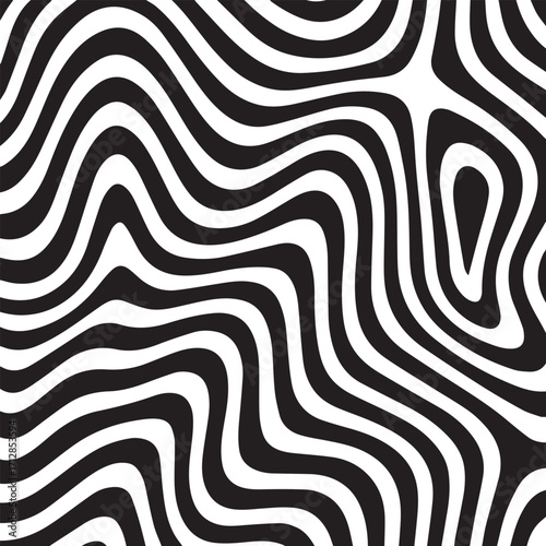 Abstract black and white topographic contour lines creating a mesmerizing organic pattern with a textured feel and flowing curves