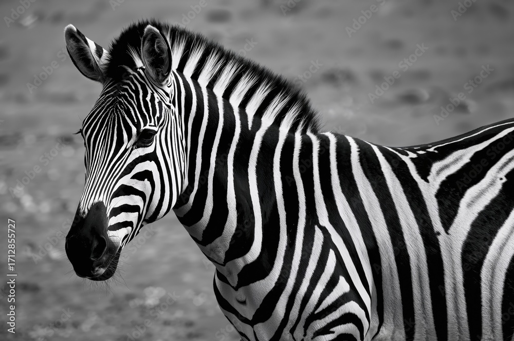 Naklejka premium Monochrome striped pattern resembling a zebra