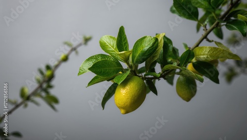 Wallpaper Mural Fresh lemon tree foliage against a muted backdrop Torontodigital.ca