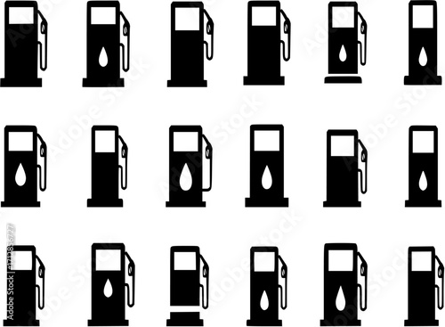 gas pump icon vector silhouette
