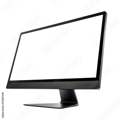 Computer monitor display screen isolated on transparent background