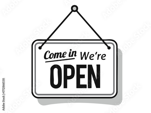 come in we are open with black and white -2