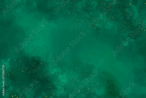 Abstract watercolor emerald green background with subtle texture