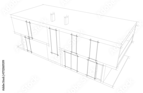 architectural drawing 3d vector illustration