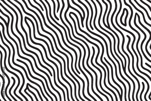 Abstract black and white organic wavy lines forming a textured pattern with a natural flowing organic feel