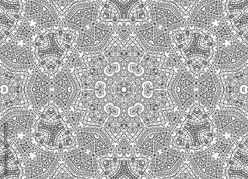 Black and white abstract outline concentric pattern