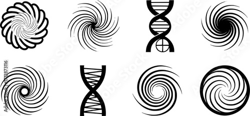 Spiral icon vector set. Volute illustration sign collection. Hypnotic Spiral symbol or logo