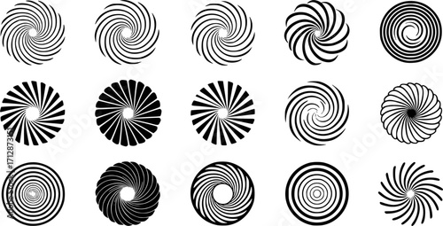Spiral icon vector set. Volute illustration sign collection. Hypnotic Spiral symbol or logo