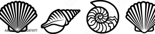 Seashell vector icon. Shell illustration sign. conch symbol. Sea Life web icons