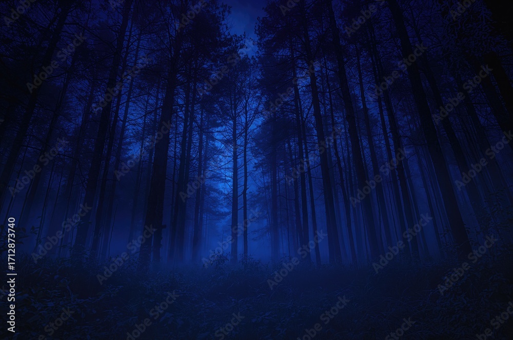 Fototapeta premium Dusk settles over the forest