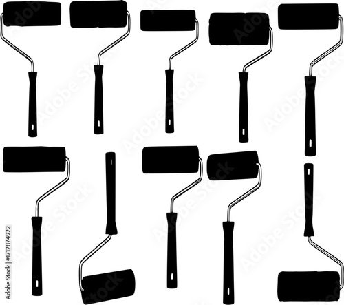 paint roller brush silhouette
