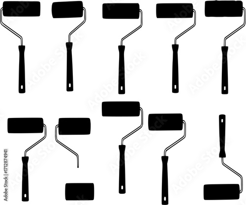 paint roller brush silhouette
