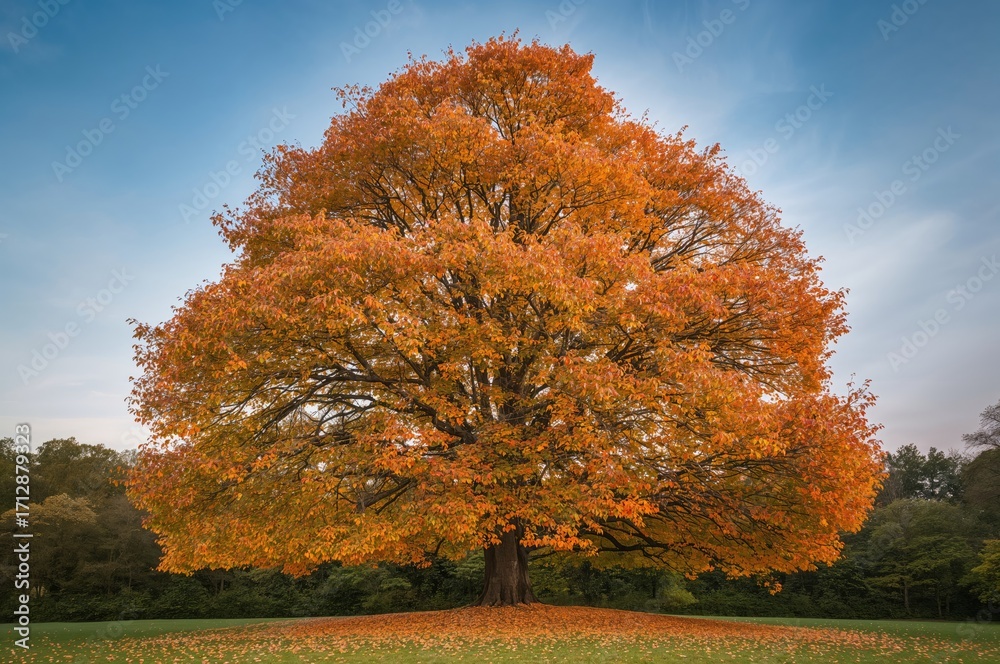 Naklejka premium Tree with leaves that look like oranges