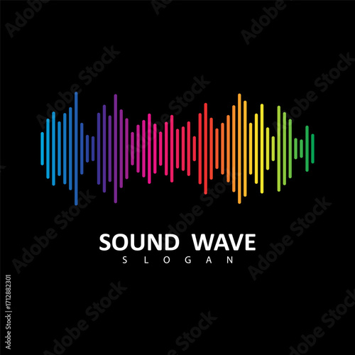 Equalizer, audio, sound wave logo design inspiration
