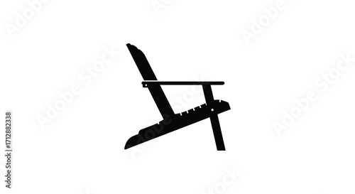Simple black and white silhouette of an outdoor wooden chair design