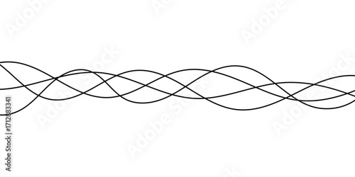 Thin line wavy background on white background.  Flowing wave line background on white page. Abstract thin line wave icon. EPS 10. 