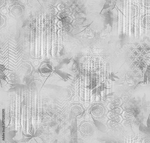 geometric abstract design print pattern flower allover
