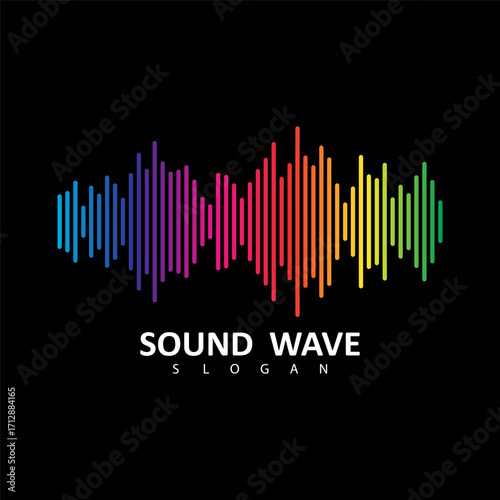 Sound Wave Symbol of Equalizer. Gradient Vector Illustration Design.
