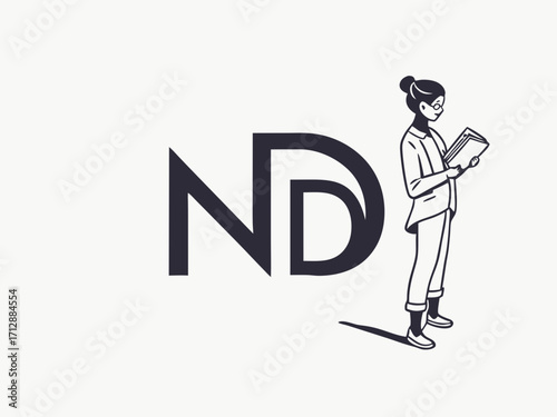 Professional Photographer Logo Design with N & D Initial