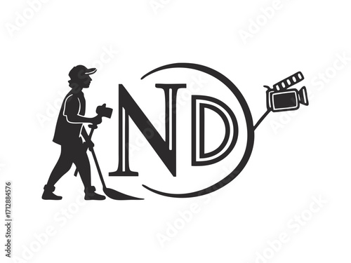 Professional Photographer Logo Design with N & D Initial