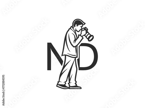 Professional Photographer Logo Design with N & D Initial