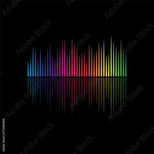 Sound Wave Symbol of Equalizer. Isolated on background. Vector Illustration Design. 
