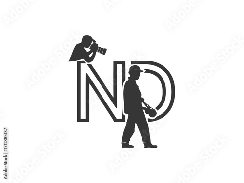 Professional Photographer Logo Design with N & D Initial