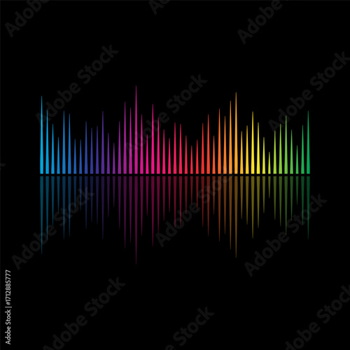 Sound Wave Symbol of Equalizer. Isolated on background. Vector Illustration Design. 
