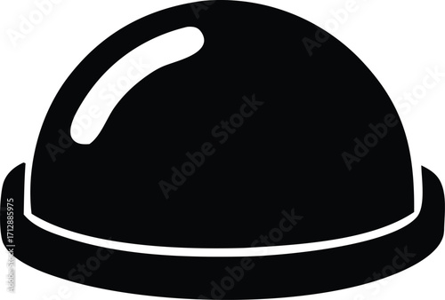 Classic black hard hat safety helmet for construction work and industrial protection headwear