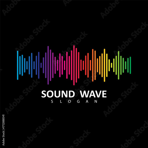 Sound Wave Symbol of Equalizer. Isolated on background. Vector Illustration Design. 
