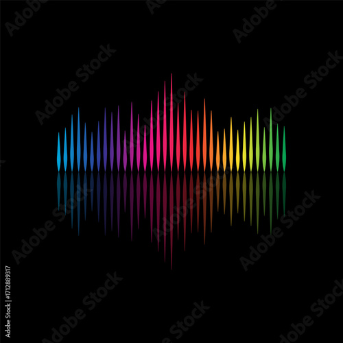 Sound Wave Symbol of Equalizer. Isolated on background. Vector Illustration Design. 
