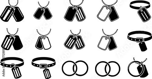 Dog tag silhouette, Dog tag army silhouettes, Dog collar silhouette, Dog ring silhouettes, Dog tag , Military dog tag silhouettes